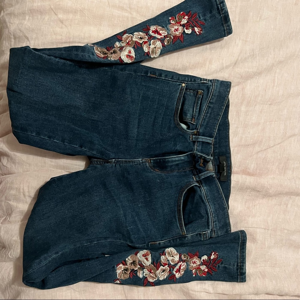 Ann Taylor embroidered jeans